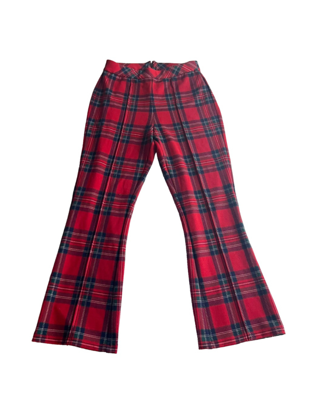 Vineyard Vines Red Tartan Plaid Flare Pants Holiday Preppy XS Academia